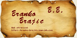 Branko Brajić vizit kartica